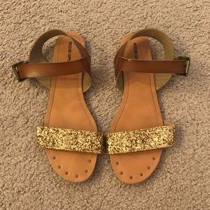 Mossimo Supply Co Gold and Brown Sandals